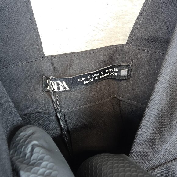 Zara Mini Dress Womens Small Deep V Neck Pleated Skirt Sleeveless NWT Party - Picture 6 of 10